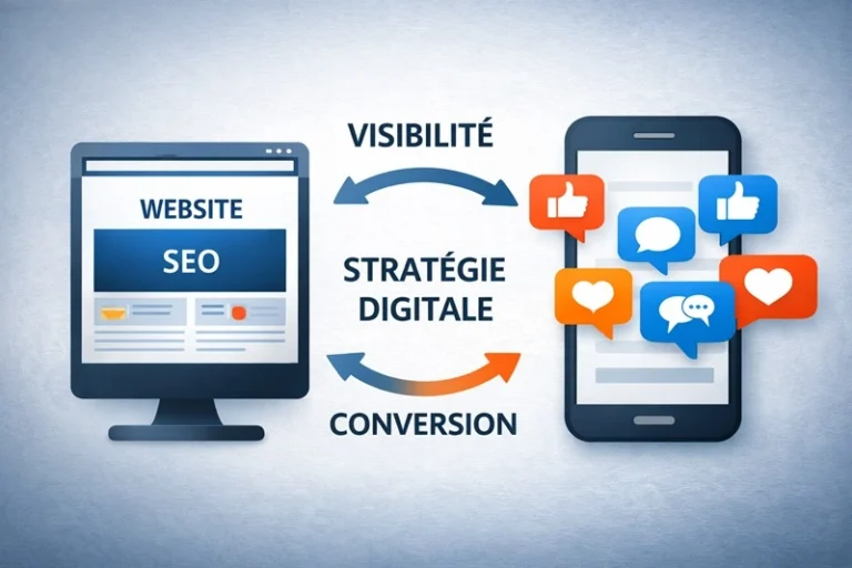 Comparaison Site internet et réseaux sociaux par PEM Communication