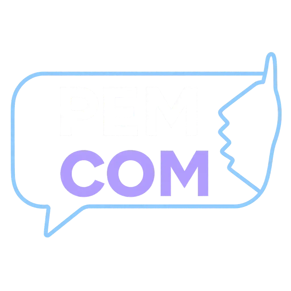 Logo PEM Communication version blanc violet 